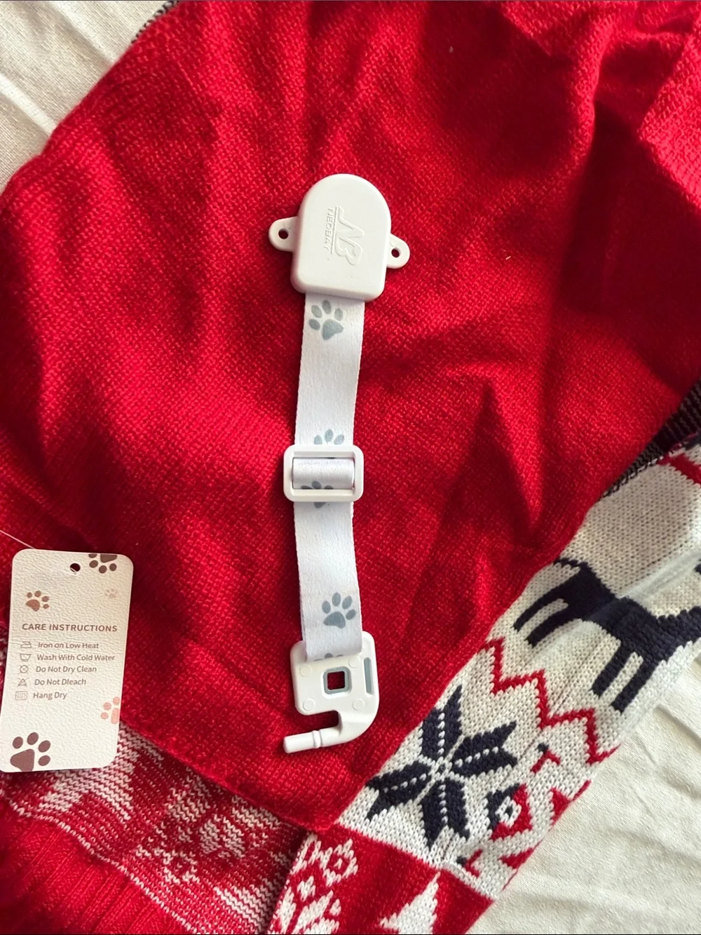 Festive Red Reindeer Knit Dog Sweater - Unbranded